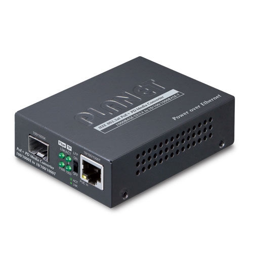 1G медиаконвертер SFP > 1G/100BASE-T PoE 802.3af/at/bt (неуправляемый) GT-805A-PD - Planet