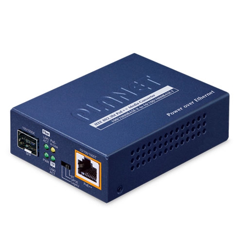 1G медиаконвертер SFP > 1000Base-TX 802.3bt PoE++ (управляемый) GUP-805A (95 Вт) - Planet