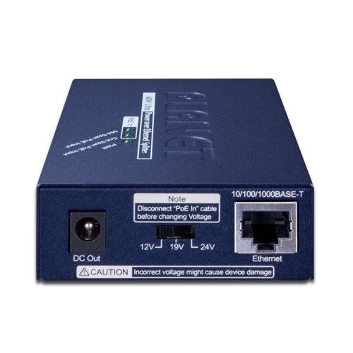 Single-Port 10/100/1000Mbps Ultra PoE Splitter (12V/19V/24V)