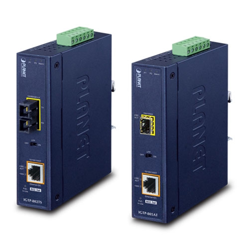 Промышленный медиаконвертер 1000BASE-X к 10/100/1000BASE-T 802.3at PoE+