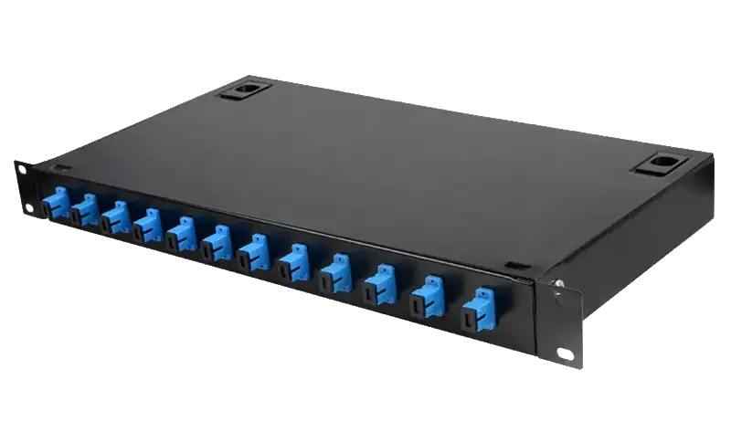 RMF-1 Оптична патч панель (ODF) 1U із верхньою кришкою, з фіксатором