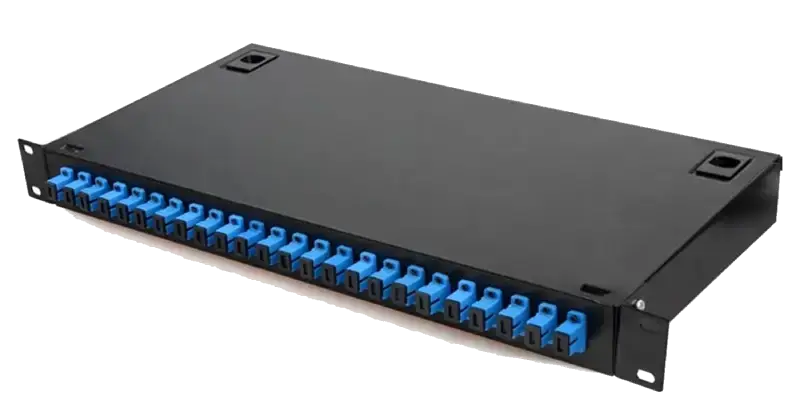 RMF-1 Оптична патч панель (ODF) 1U із верхньою кришкою, з фіксатором