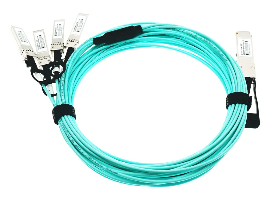 QSFP+ активный оптический кабель (AOC) 40G QSFP+ → 4×SFP+, до 100 м