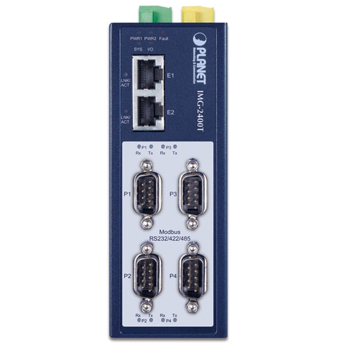IMG-2400T - Промышленный 4-портовый шлюз RS232/422/485 Modbus