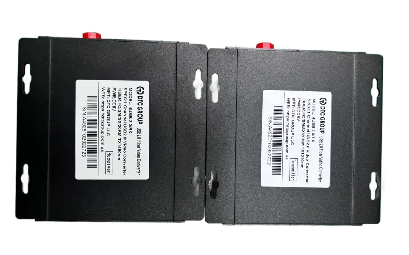 4-портовий конвертер USB 2.0 ↔ оптичне волокно (подовжувач до 250 м)