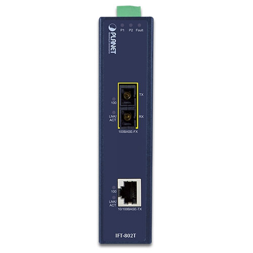 Промышленный медиаконвертер 10/100Base-TX - 100Base-FX с широкой рабочей температурой - IFT-802T