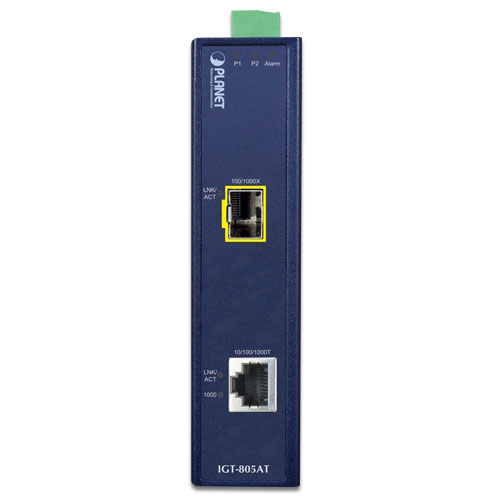 Промышленный медиаконвертер 10/100/1000BASE-T на 100/1000BASE-X SFP - IGT-805AT