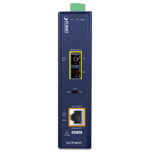 Промышленный медиаконвертер 1000BASE-X в 10/100/1000BASE-T 802.3at PoE+ - IGT-900-2T2S