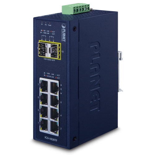 IGS-1020TF - Industrial 8-Port 100/1000T + 2 1000X SFP IGS-1020TF - Industrial 8-Port 100/1000T + 2 1000X SFP