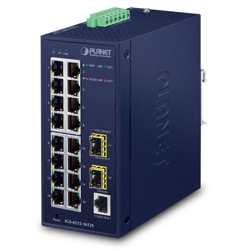 IGS-4215-16T2S / IGS-4215-16T2S-U - Industrial L2/L4 16-Port 10/100/1000T + 2-Port 100/1000X SFP IGS-4215-16T2S / IGS-4215-16T2S-U - Industrial L2/L4 16-Port 10/100/1000T + 2-Port 100/1000X SFP