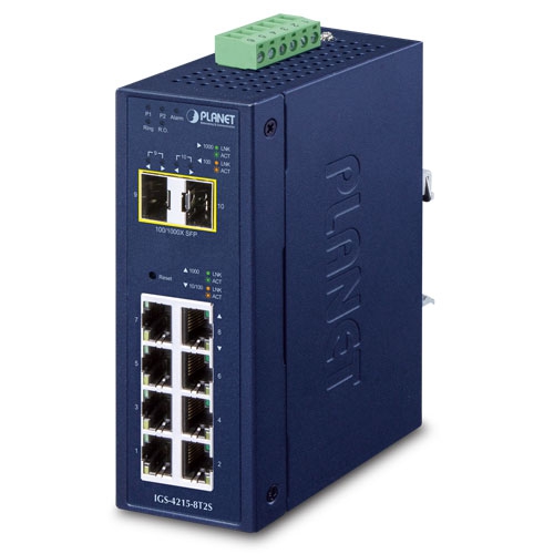 IGS-4215-8T2S - Industrial L2/L4 8-Port 10/100/1000T + 2-Port 100/1000X SFP IGS-4215-8T2S - Industrial L2/L4 8-Port 10/100/1000T + 2-Port 100/1000X SFP