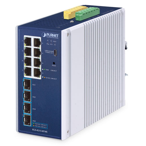 IGS-4215-8T4X - Industrial L2/L4 8-Port 10/100/1000T + 4-Port 10G SFP+ IGS-4215-8T4X - Industrial L2/L4 8-Port 10/100/1000T + 4-Port 10G SFP+