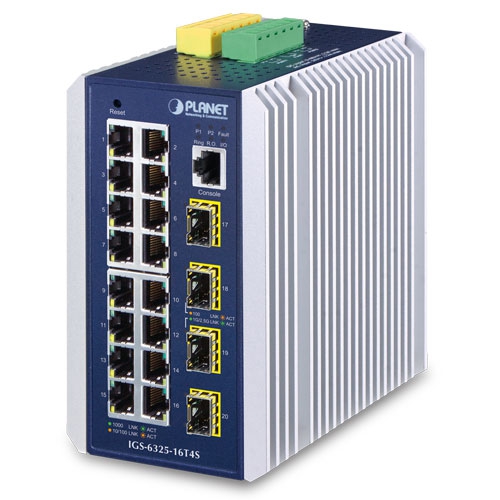 IGS-6325-16T4S - Industrial L3 16-Port 10/100/1000T + 4-Port 1G/2.5G SFP Managed Ethernet Switch IGS-6325-16T4S - Industrial L3 16-Port 10/100/1000T + 4-Port 1G/2.5G SFP Managed Ethernet Switch