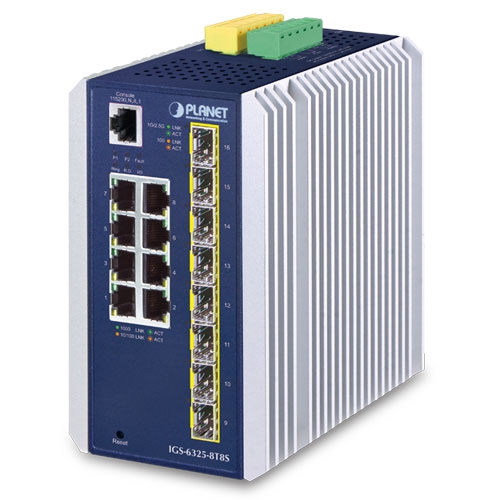 IGS-6325-8T8S - Industrial L3 8-Port 10/100/1000T + 8-Port 1G/2.5G SFP Managed Ethernet Switch IGS-6325-8T8S - Industrial L3 8-Port 10/100/1000T + 8-Port 1G/2.5G SFP Managed Ethernet Switch