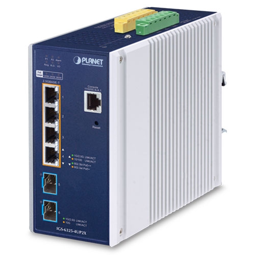 Промышленный L3 4-портовый 2,5GBASE-T 802.3bt PoE + 2-портовый 10G SFP+ управляемый Ethernet-коммутатор - IGS-6325-4UP2X Промышленный L3 4-портовый 2,5GBASE-T 802.3bt PoE + 2-портовый 10G SFP+ управляемый Ethernet-коммутатор - IGS-6325-4UP2X