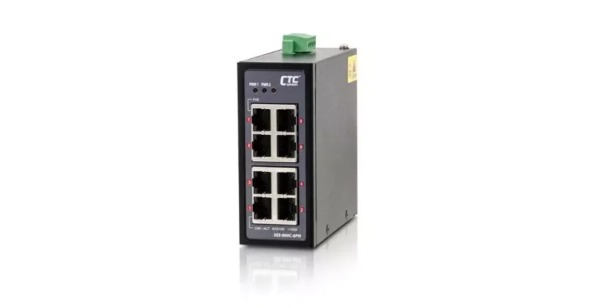 IGS-800C-8PH - Неуправляемый 8-портовый промышленный Ethernet коммутатор IGS-800C-8PH, 8x GbE RJ45 с PoE, (240W, 48V DC) IGS-800C-8PH - Неуправляемый 8-портовый промышленный Ethernet коммутатор IGS-800C-8PH, 8x GbE RJ45 с PoE, (240W, 48V DC)