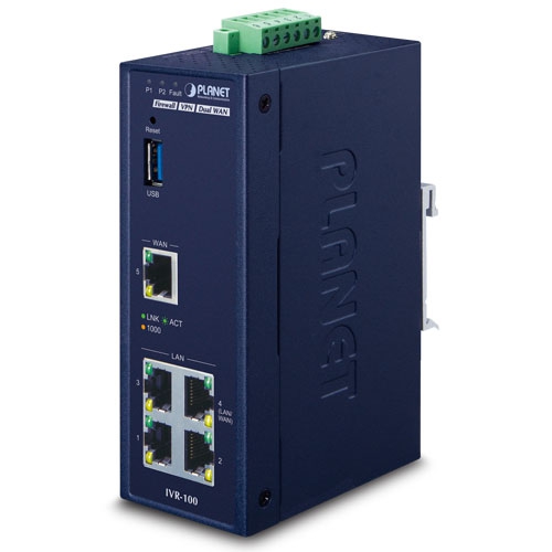 IVR-100 - Industrial 5-Port 10/100/1000T VPN Security Gateway IVR-100 - Industrial 5-Port 10/100/1000T VPN Security Gateway