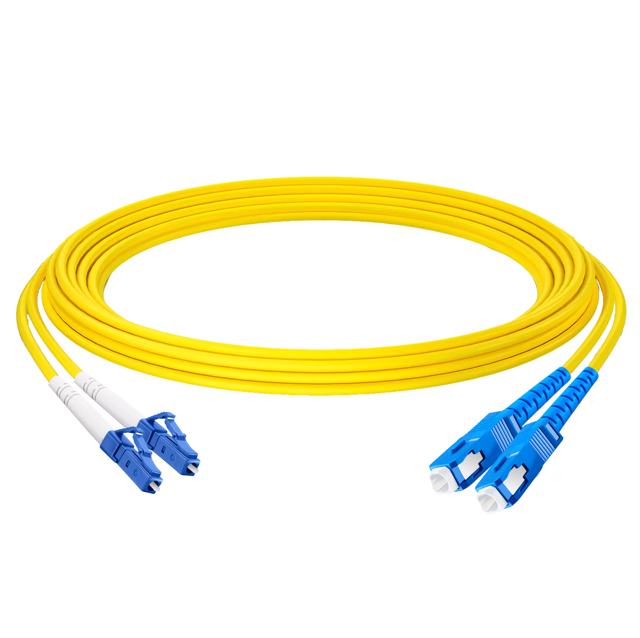 Оптичний патчкорд LC/UPC - SC/UPC, одномод G.652D, дуплекс 2,8 мм. LSZH