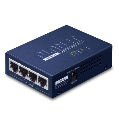 HPOE-460 - 4-port Gigabit IEEE 802.3at Power over Ethernet Plus Injector Hub HPOE-460 - 4-port Gigabit IEEE 802.3at Power over Ethernet Plus Injector Hub
