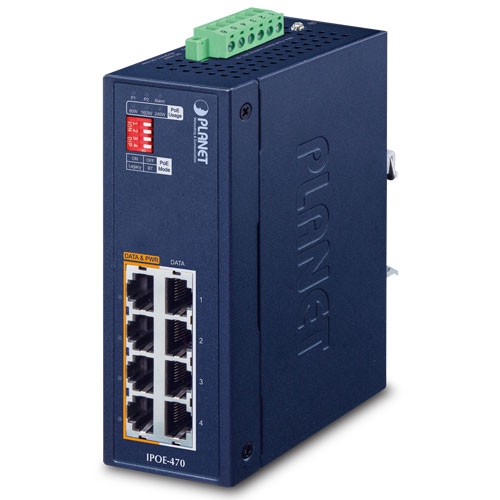 Промышленный 4-портовый гигабитный концентратор 802.3bt PoE++ инжектор - IPOE-470 Промышленный 4-портовый гигабитный концентратор 802.3bt PoE++ инжектор - IPOE-470