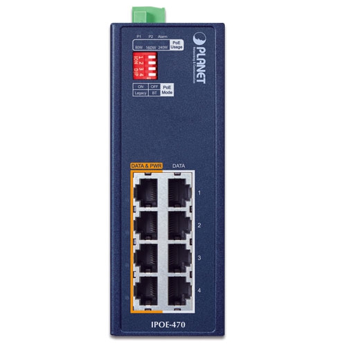 Промышленный 4-портовый гигабитный концентратор 802.3bt PoE++ инжектор - IPOE-470