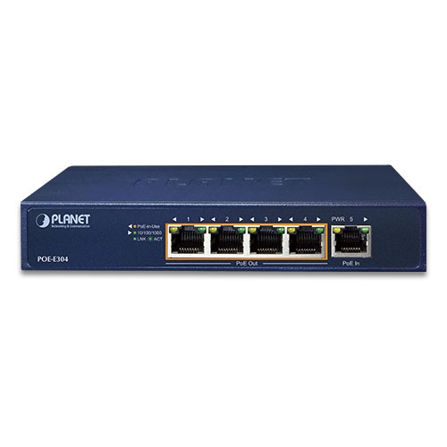 POE-E304 - 1-Port 802.3bt PoE++ to 4-Port 802.3af/at Gigabit PoE Extender