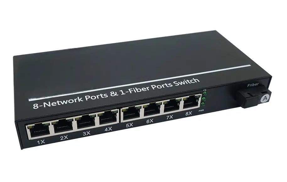 Неуправляемый коммутатор 1xSFP(FO)-8xRJ45