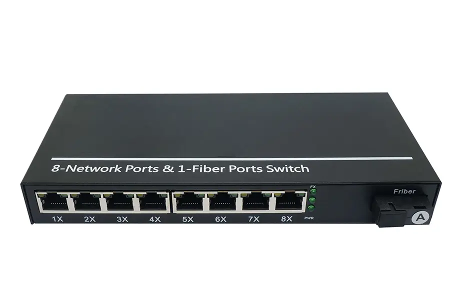Неуправляемый коммутатор 1xSFP(FO)-8xRJ45