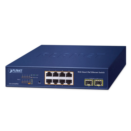 GS-2210-8P2S - 8-Port 10/100/1000T 802.3at PoE + 2-Port 1000X SFP GS-2210-8P2S - 8-Port 10/100/1000T 802.3at PoE + 2-Port 1000X SFP