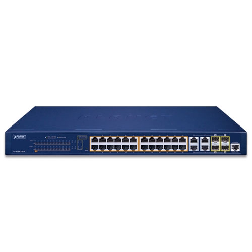 GS-4210-24P4C - 24-Port 10/100/1000T 802.3at PoE + 4-Port Gigabit TP/SFP