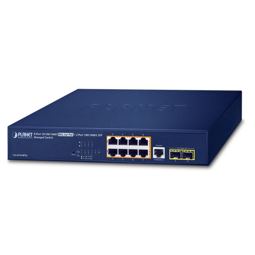 GS-4210-8P2S - 8-Port 10/100/1000T 802.3at PoE + 2-Port 100/1000X SFP Managed Switch GS-4210-8P2S - 8-Port 10/100/1000T 802.3at PoE + 2-Port 100/1000X SFP Managed Switch