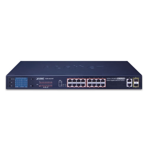 Коммутатор 16x10/100TX 802.3at PoE + 2-x10/100/1000T + 2x1000X SFP - FGSW-1822VHP