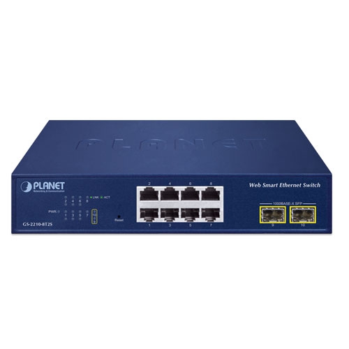 GS-2210-8T2S - 8-Port 10/100/1000T + 2-Port 1000X SFP