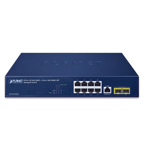 GS-4210-8T2S - 8-Port 10/100/1000T + 2-Port 100/1000X SFP