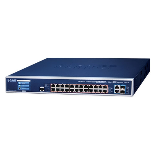 Коммутатор L3 24 порта 10/100/1000T 802.3bt PoE + 2 порта 10GBASE-T + 2 порта 10G SFP+ - GS-6320-24UP2T2XV Коммутатор L3 24 порта 10/100/1000T 802.3bt PoE + 2 порта 10GBASE-T + 2 порта 10G SFP+ - GS-6320-24UP2T2XV
