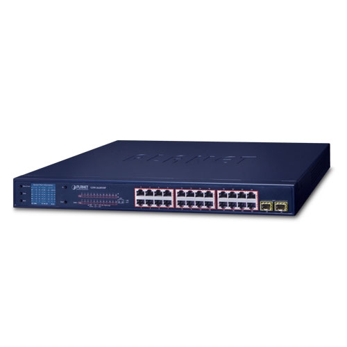 GSW-2620VHP - 24-Port 10/100/1000T 802.3at PoE + 2-Port 1000SX SFP GSW-2620VHP - 24-Port 10/100/1000T 802.3at PoE + 2-Port 1000SX SFP