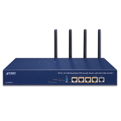 Wi-Fi 5 AC1200 двухдиапазонный VPN маршрутизатор безопасности с 4-мя портами 802.3at PoE+ - VR-300PW5